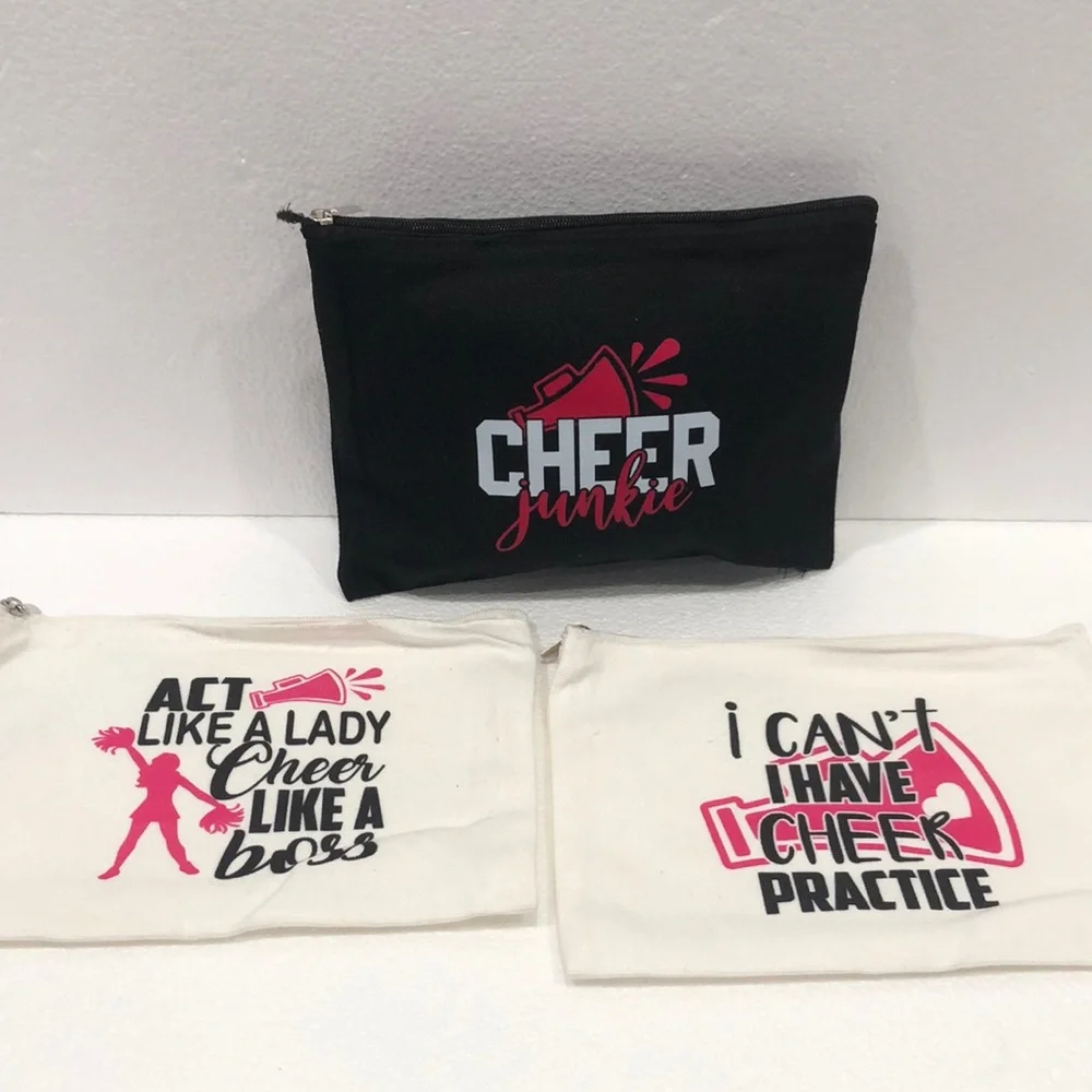 Cheer Junkie Black and White Pouches Bundle